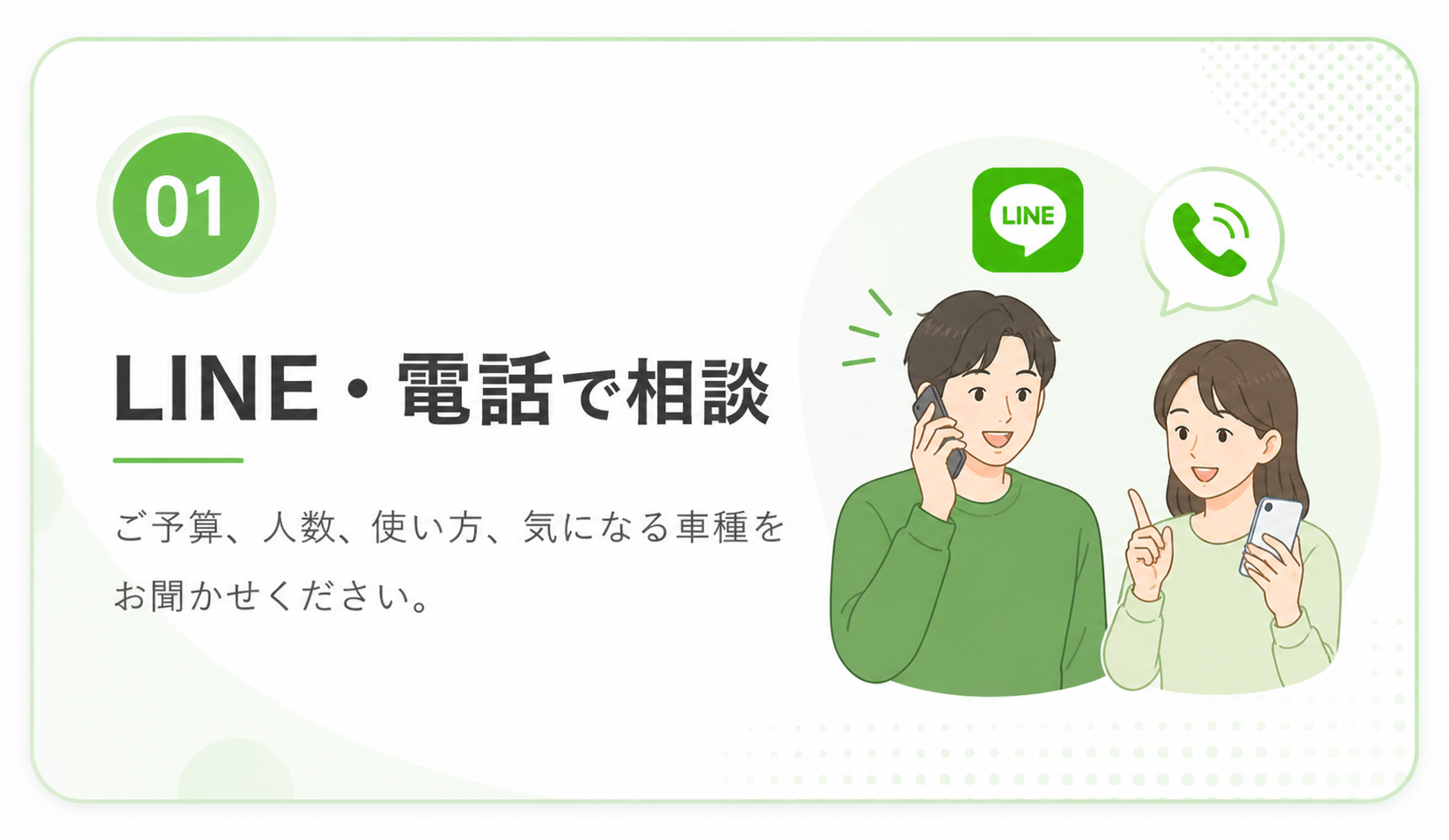 LINEまたは電話で相談