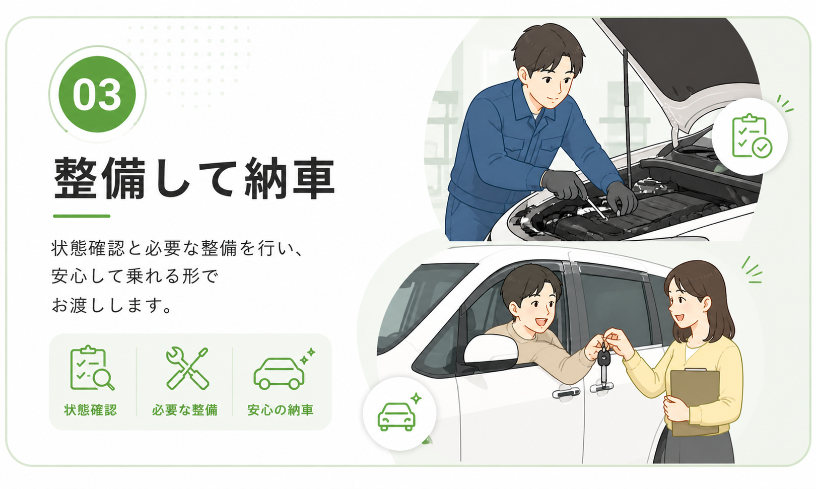 整備して納車